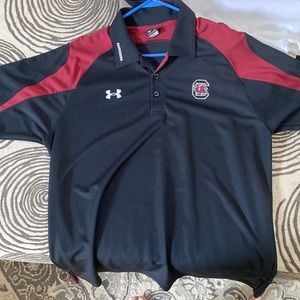 Large South Carolina gamecocks Under Armour polo shirt.